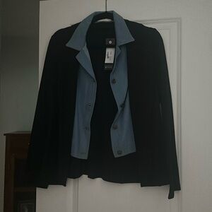 Efrat & Tali Black Blazer with Denim trim